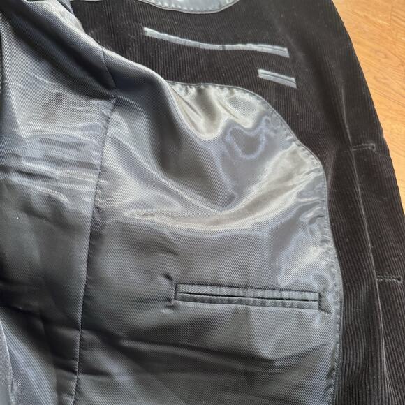 Alan Flusser Black Corduroy Blazer Sport Coat Men’s 44R Classic 2 Button Jacket - Picture 12 of 13